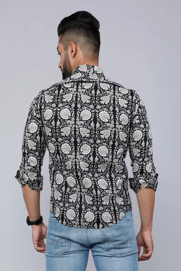 Men's_Black_Comfort_Floral_Printed_Cotton_Casual_Shirt_-_Doriyan