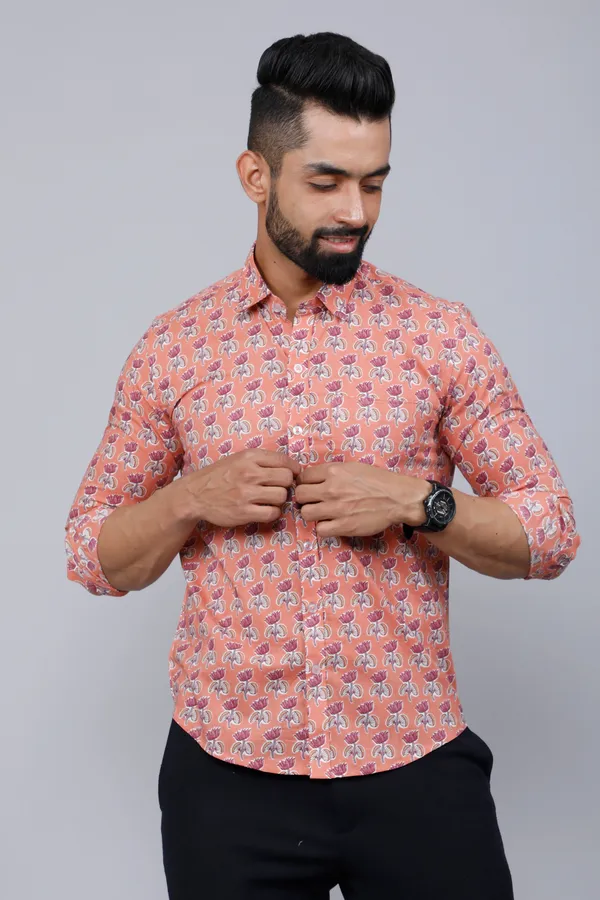 Men's_Peach_Spread_Collar_Floral_Print_Casual_Shirt_-_Doriyan