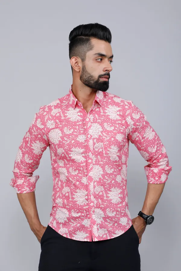 Men's_Pink_Floral_Print_Comfort_Cotton_Casual_Shirt_-_Doriyan