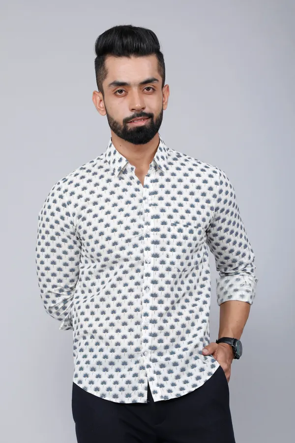 Men's_Grey_Floral_Print_Comfort_Cotton_Casual_Shirt_-_Doriyan