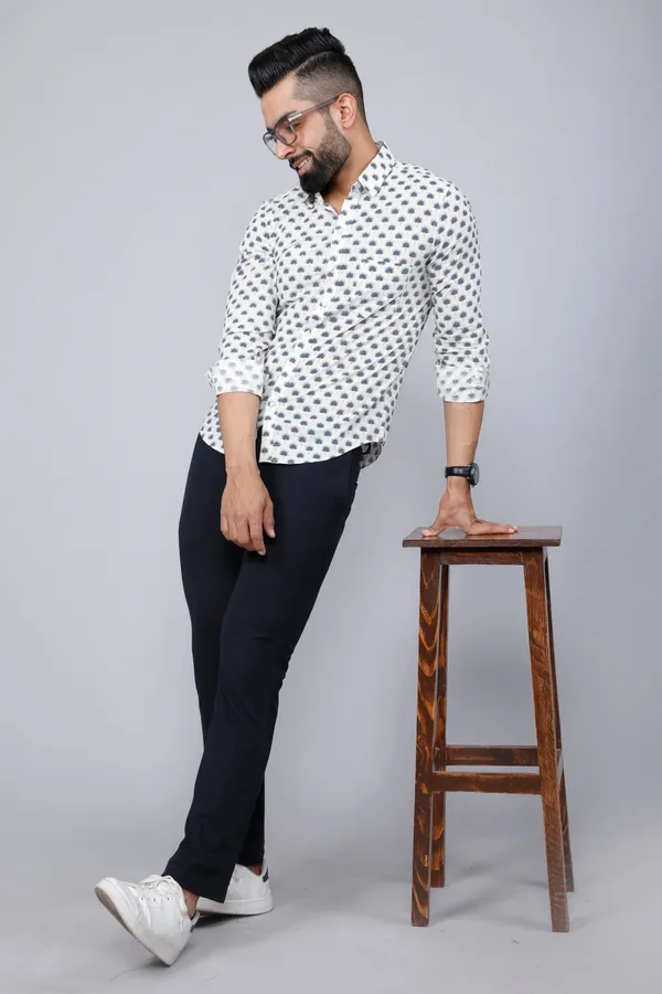 Men's_Grey_Floral_Print_Comfort_Cotton_Casual_Shirt_-_Doriyan
