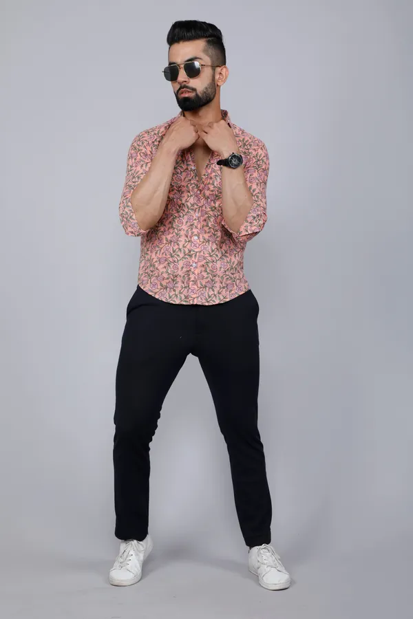 Men's_Orange_Printed_Full_Sleeve_Cotton_Shirt_-_Doriyan