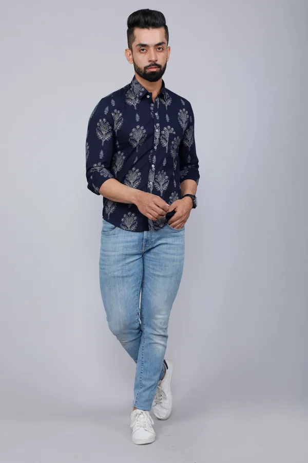 Men's_Blue_Spread_Collar_Floral_Print_Shirt_-_Doriyan