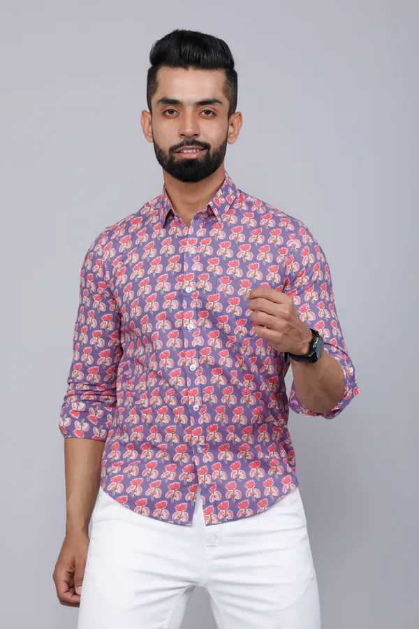 Men's_Purple_Floral_Design_Stylish_Casual_Cotton_Shirt_-_Doriyan