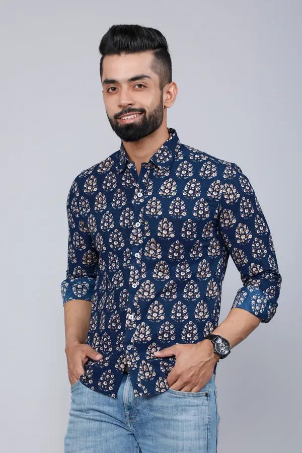Men's_Blue_Floral_Print_Full_Sleeve_Casual_Shirt_-_Doriyan