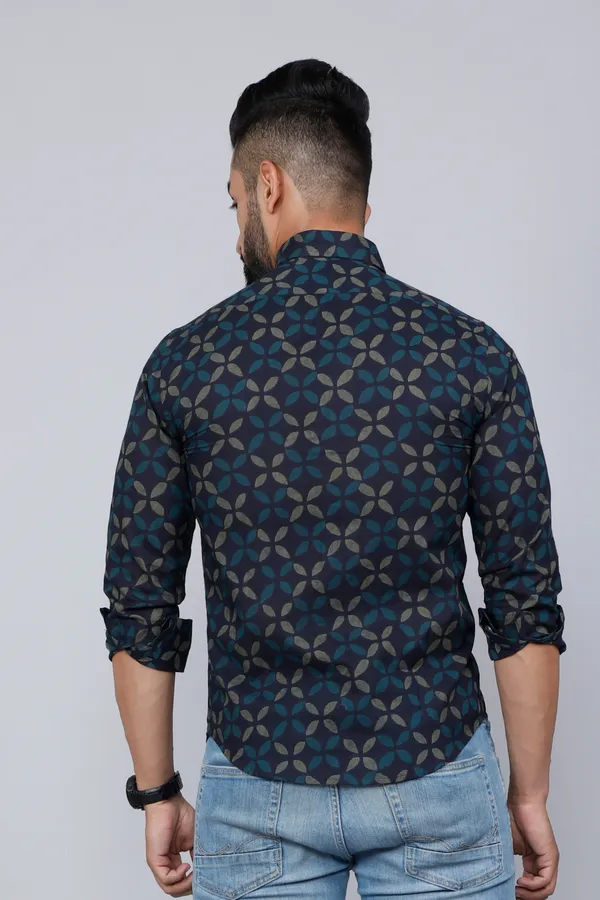 Men's_Blue_Floral_Print_Slim_Fit_Shirt_With_Patch_Pocket_-_Doriyan