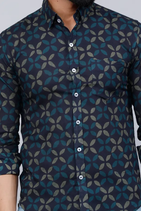 Men's_Blue_Floral_Print_Slim_Fit_Shirt_With_Patch_Pocket_-_Doriyan