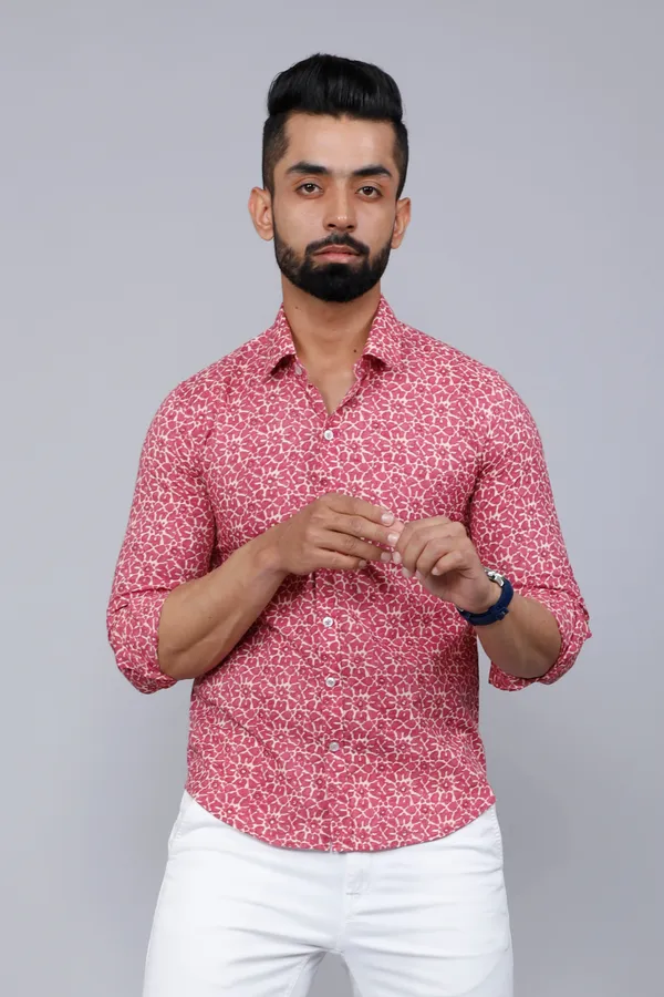 Men's_Cotton_Pink_Floral_Printed_Shirt_-_Doriyan
