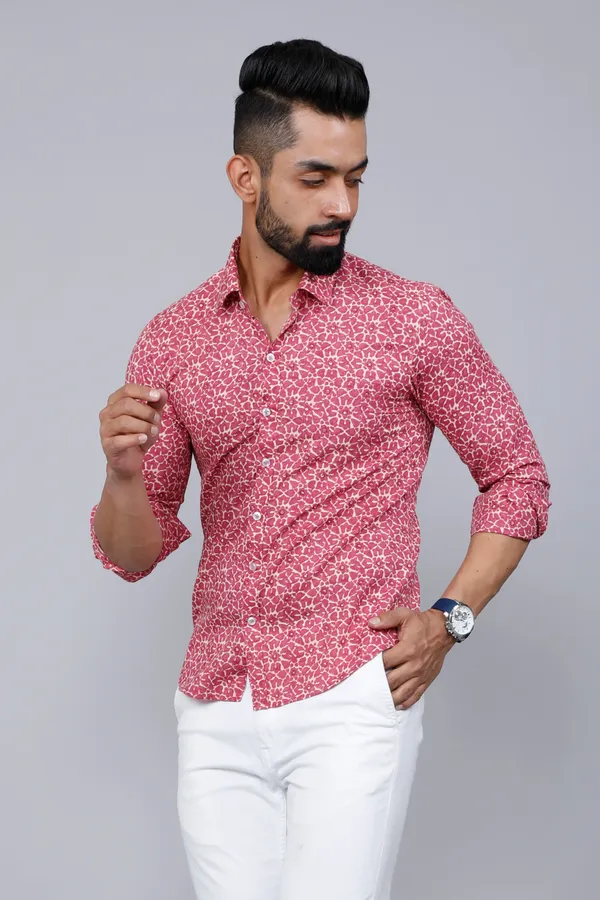 Men's_Cotton_Pink_Floral_Printed_Shirt_-_Doriyan