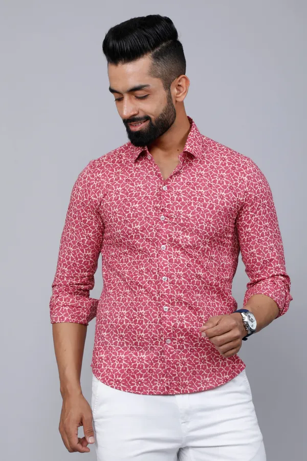 Men's_Cotton_Pink_Floral_Printed_Shirt_-_Doriyan