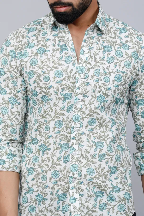 Men's_Spread_Collar_White_&_Green_Floral_Print_Slim_Fit_Shirt_-_Doriyan