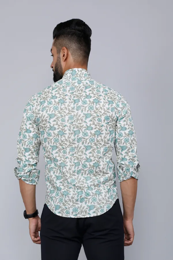 Men's_Spread_Collar_White_&_Green_Floral_Print_Slim_Fit_Shirt_-_Doriyan