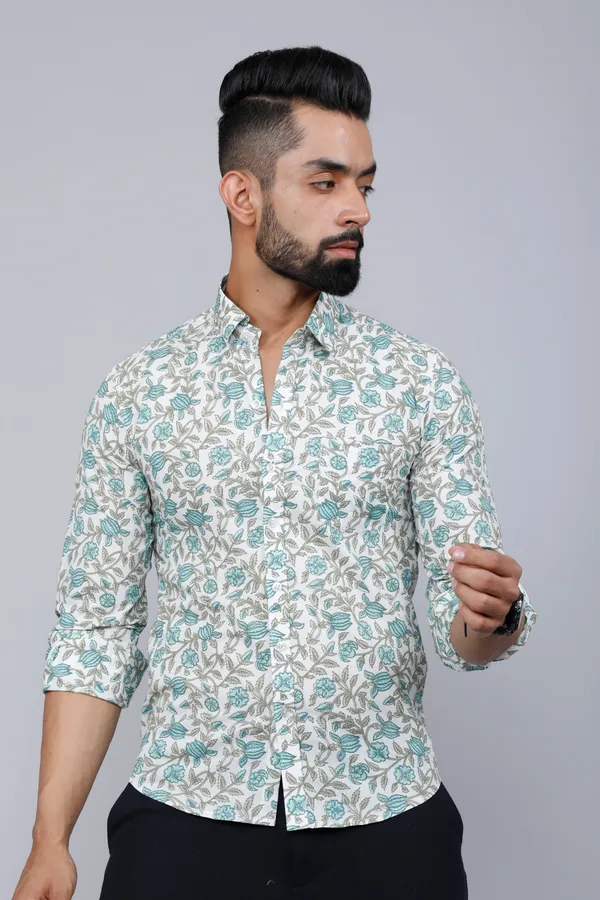 Men's_Spread_Collar_White_&_Green_Floral_Print_Slim_Fit_Shirt_-_Doriyan