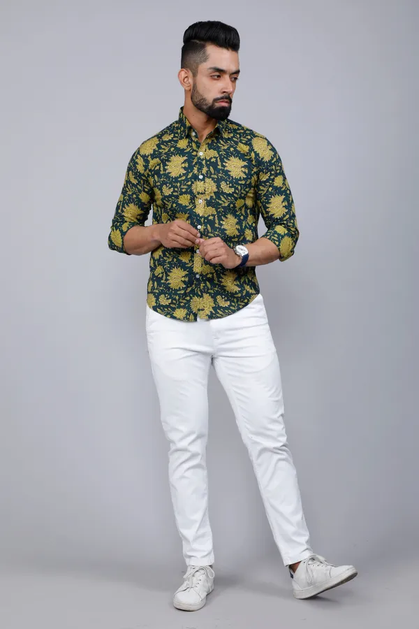 Men's_Cotton_Printed_Full_Sleeve_Slim_Fit_Spread_Neck_Green_Shirt_-_Doriyan