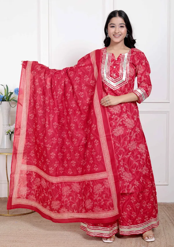 Doriyaaan_Red_Floral_Print_Embroidered_cotton_Straight_Kurta_with_Palazzo_&_Dupatta