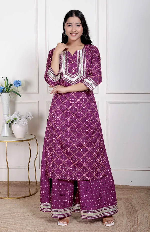 Doriyan_Women_cotton_Magenta_gota_work_Kurta_with_Flared_Palazzo