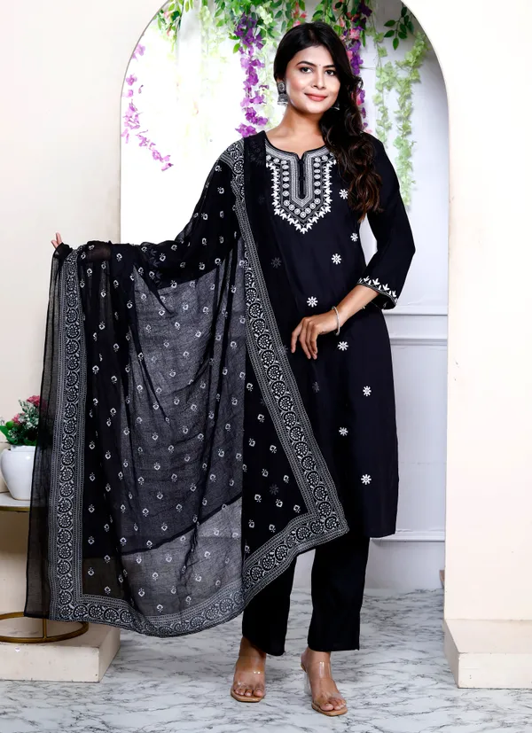 Doriyan_Womens_Black_Embroidery_Straight_Kurta_with_Palazzo_and_Dupatta