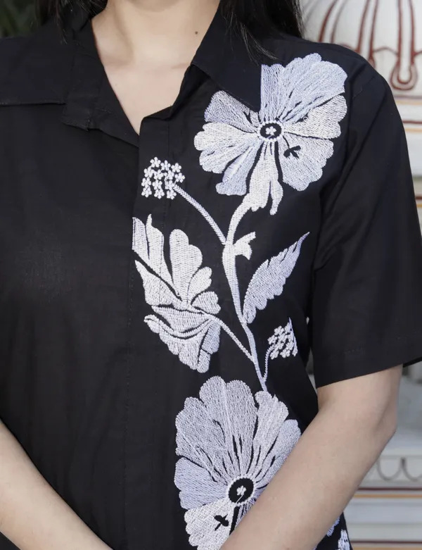 Doriyan_Womens_Black_Pure_Cotton_Floral_Embroidered_High_Low_Co-Ord_Set