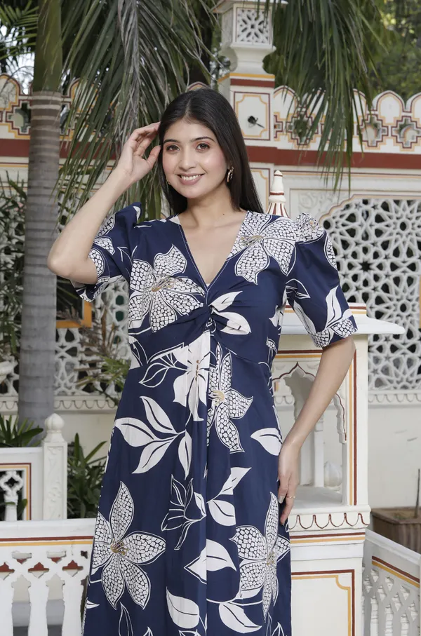 Doriyaaan_Womens_Blue_Flower_Printed_Puff_Sleeve_Pure_Cotton_Fit_V_Neck_Butterfly_Maxi_Dress