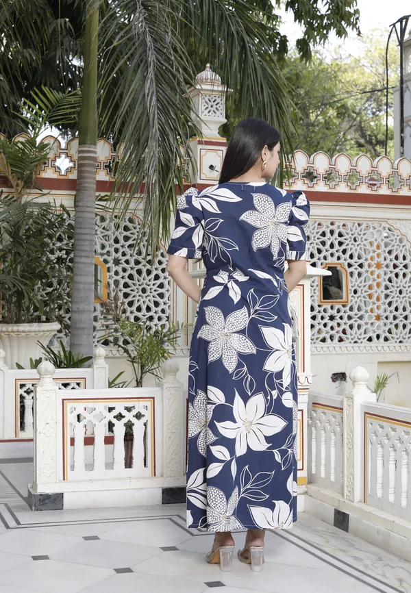 Doriyaaan_Womens_Blue_Flower_Printed_Puff_Sleeve_Pure_Cotton_Fit_V_Neck_Butterfly_Maxi_Dress