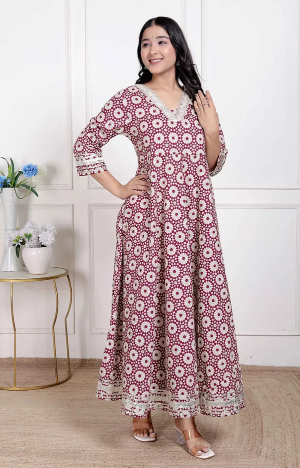 Doriyan_Women's_Cream_Embroidered_Cotton_Anarkali_KurtaÃ‚