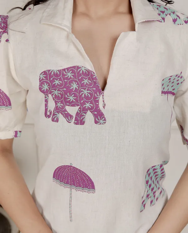 Doriyan_Womens_Flex_cotton_Short_sleeve_Off_White_Animal_print_A-Line_Maxi_dress
