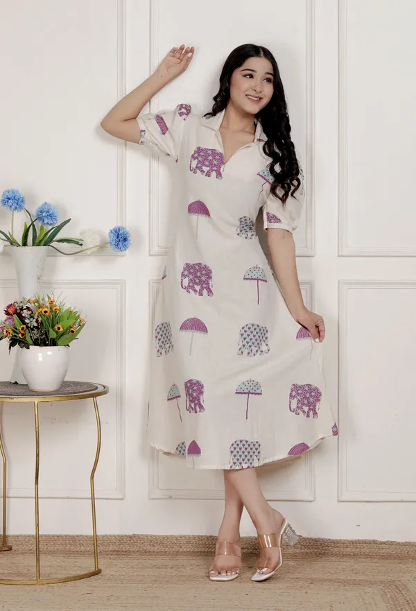 Doriyan_Womens_Flex_cotton_Short_sleeve_Off_White_Animal_print_A-Line_Maxi_dress