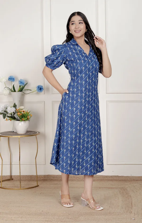 Doriyan_Womens_Floral_Print_Collar-Neck_Puff_Sleeves_A-Line_Maxi_Dress