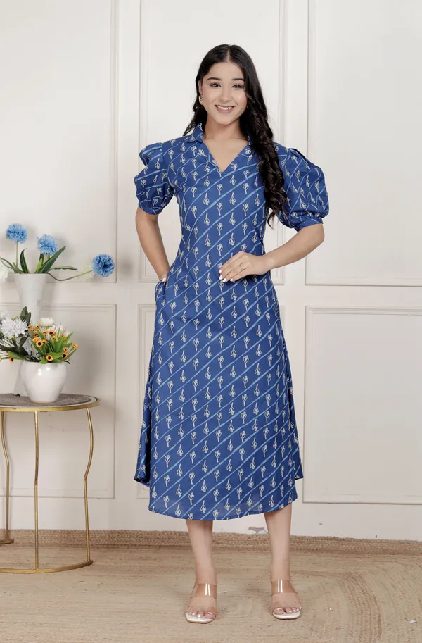 Doriyan_Womens_Floral_Print_Collar-Neck_Puff_Sleeves_A-Line_Maxi_Dress