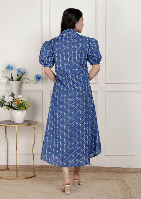 Doriyan_Womens_Floral_Print_Collar-Neck_Puff_Sleeves_A-Line_Maxi_Dress