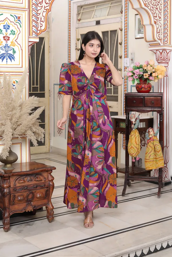 Doriyaaan_Womens_Floral_Print_Puff_Sleeve_Pure_Cotton_Fit_Flare_Magenta_Butterfly_Maxi_Dress
