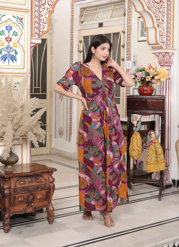 Doriyaaan_Womens_Floral_Print_Puff_Sleeve_Pure_Cotton_Fit_Flare_Magenta_Butterfly_Maxi_Dress