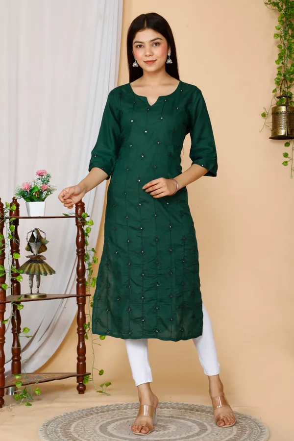 Doriyan_Womens_Green_Embroidered_Straight_Kurti