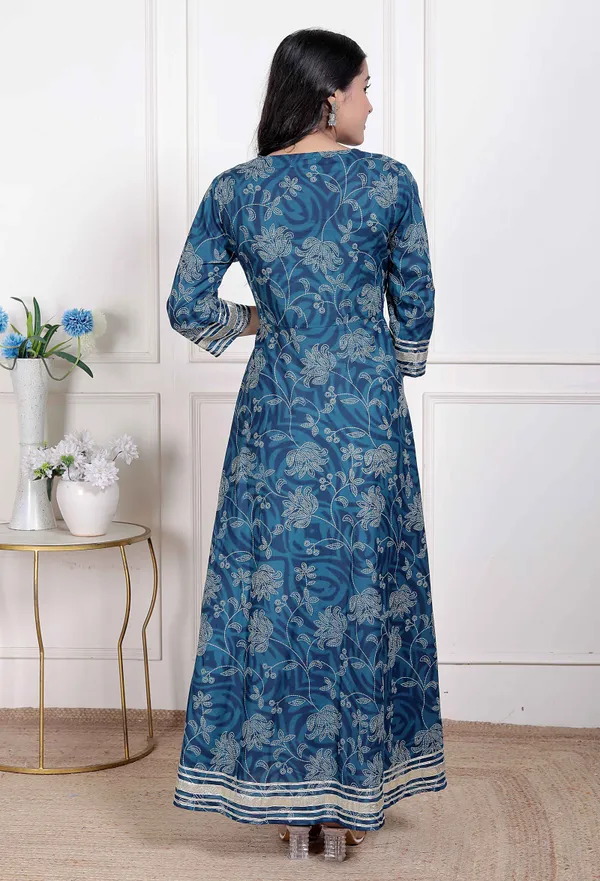 Doriyan_Women's_Jashn_Hand_Block_Printed_ethnic_anarkali_kurta_and_dupatta