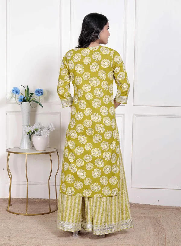 Doriyaaan_Women's_Lime_Yellow_Embroidered_Straight_Kurta_with_Palazzo_and_Dupatta