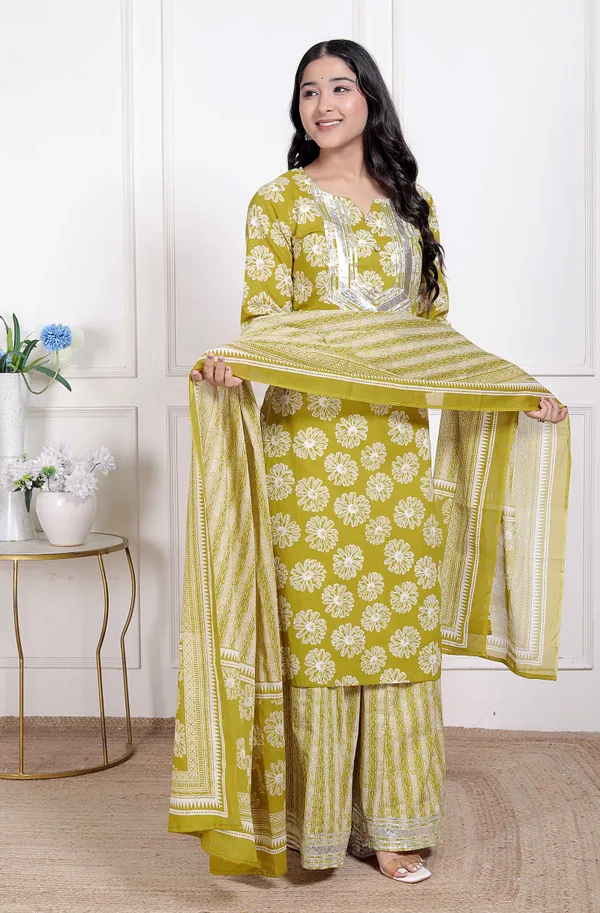 Doriyaaan_Women's_Lime_Yellow_Embroidered_Straight_Kurta_with_Palazzo_and_Dupatta