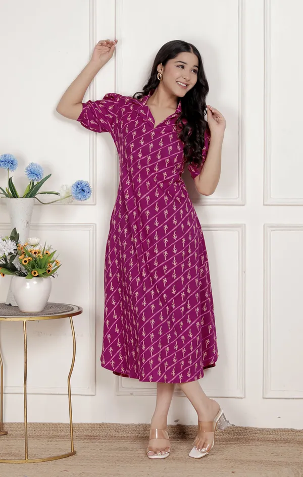 Doriyan_Womens_Magenta_Floral_Printed_Cotton_Dress_with_one_side_Pocket