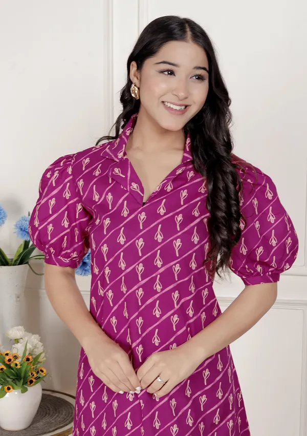 Doriyan_Womens_Magenta_Floral_Printed_Cotton_Dress_with_one_side_Pocket