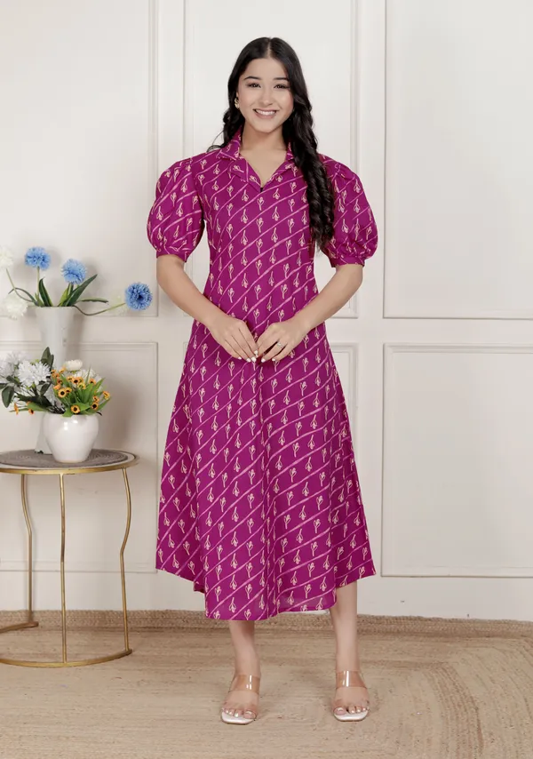 Doriyan_Womens_Magenta_Floral_Printed_Cotton_Dress_with_one_side_Pocket