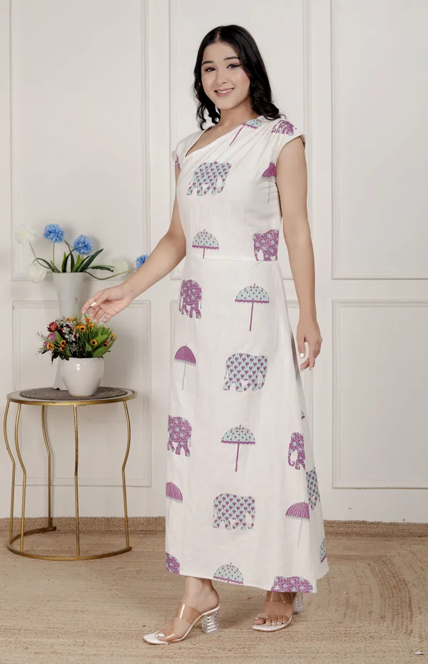 Doriyan_Womens_Off-White_Animal_printed_Asymmetric_neck_A-line_Maxi_dress
