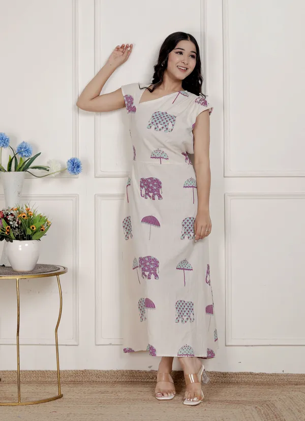 Doriyan_Womens_Off-White_Animal_printed_Asymmetric_neck_A-line_Maxi_dress