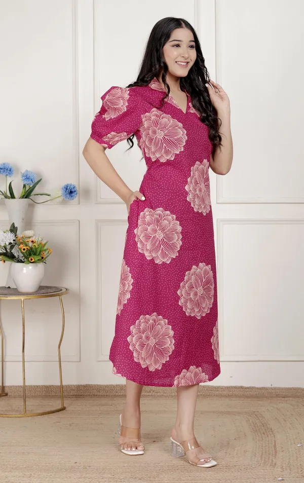 Doriyaaan_Womens_Pink_Printed_Collar_Neck_Short_Puff_Sleeves_Cotton_A-Line_Maxi_Dress