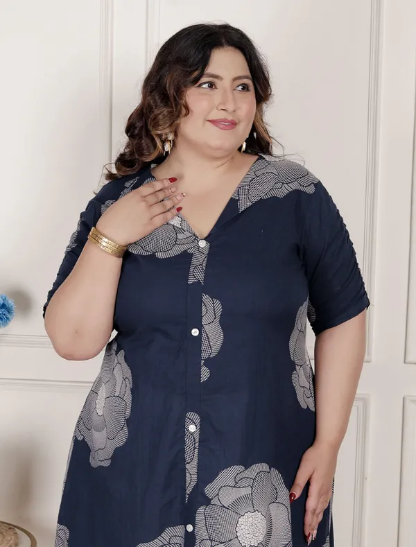 Doriyaaan_Womens_Plus_Size_Blue_Floral_Printed_Front_Buttoned_A-Line_Kurta_Dress