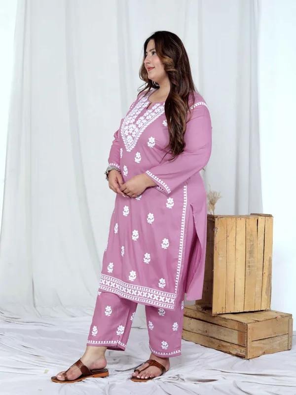 Doriyan_Womens_Plus_Size_Chikankari_Embroidery_Pink_Straight_Kurta_And_Palazzo_Set