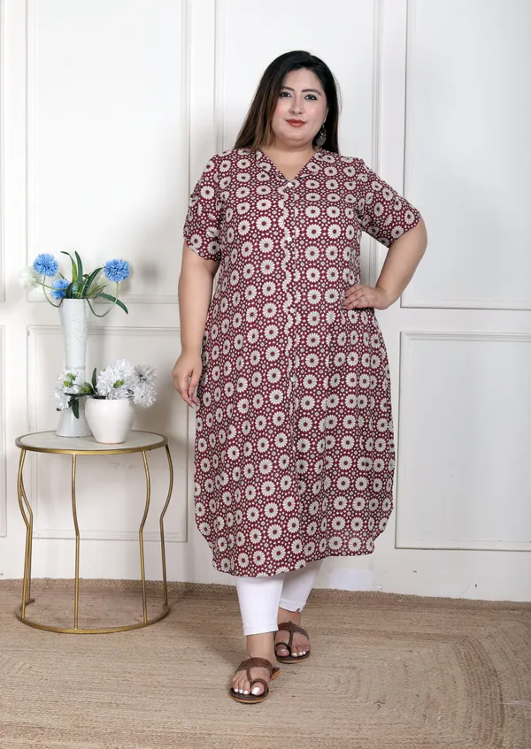 Doriyan_WOMENS_Plus_Size_Cotton_Floral_Printed_Cream_A-Line_Kurta_with_Buttons