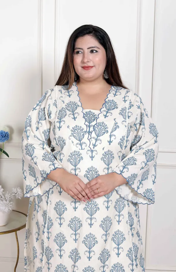 Doriyan_Womens_Plus_Size_Off_White_Floral_Printed_Cotton_Flex_Kurta_with_Pant