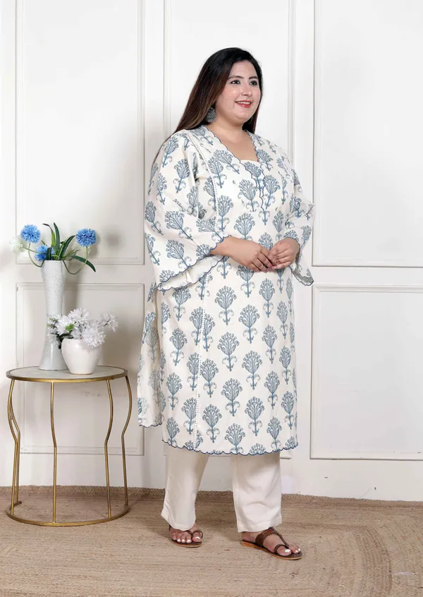 Doriyan_Womens_Plus_Size_Off_White_Floral_Printed_Cotton_Flex_Kurta_with_Pant
