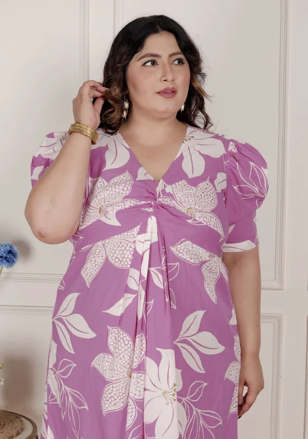 Doriyaaan_Womens_Plus_Size_Pink_Floral_Print_Puff_Sleeve_Pure_Cotton_Fit_Flare_Butterfly_Maxi_Dress