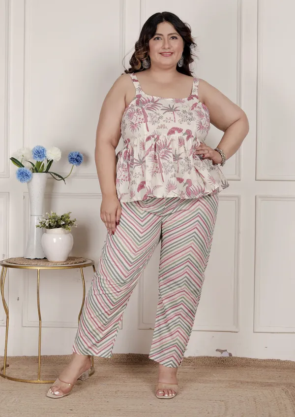 Doriyan_Womens_Plus_Size_Pink_Pure_Cotton_Leaf_Printed_Kurti_with_Palazzo
