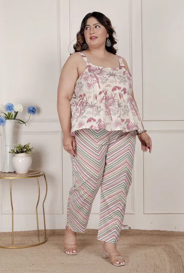 Doriyan_Womens_Plus_Size_Pink_Pure_Cotton_Leaf_Printed_Kurti_with_Palazzo